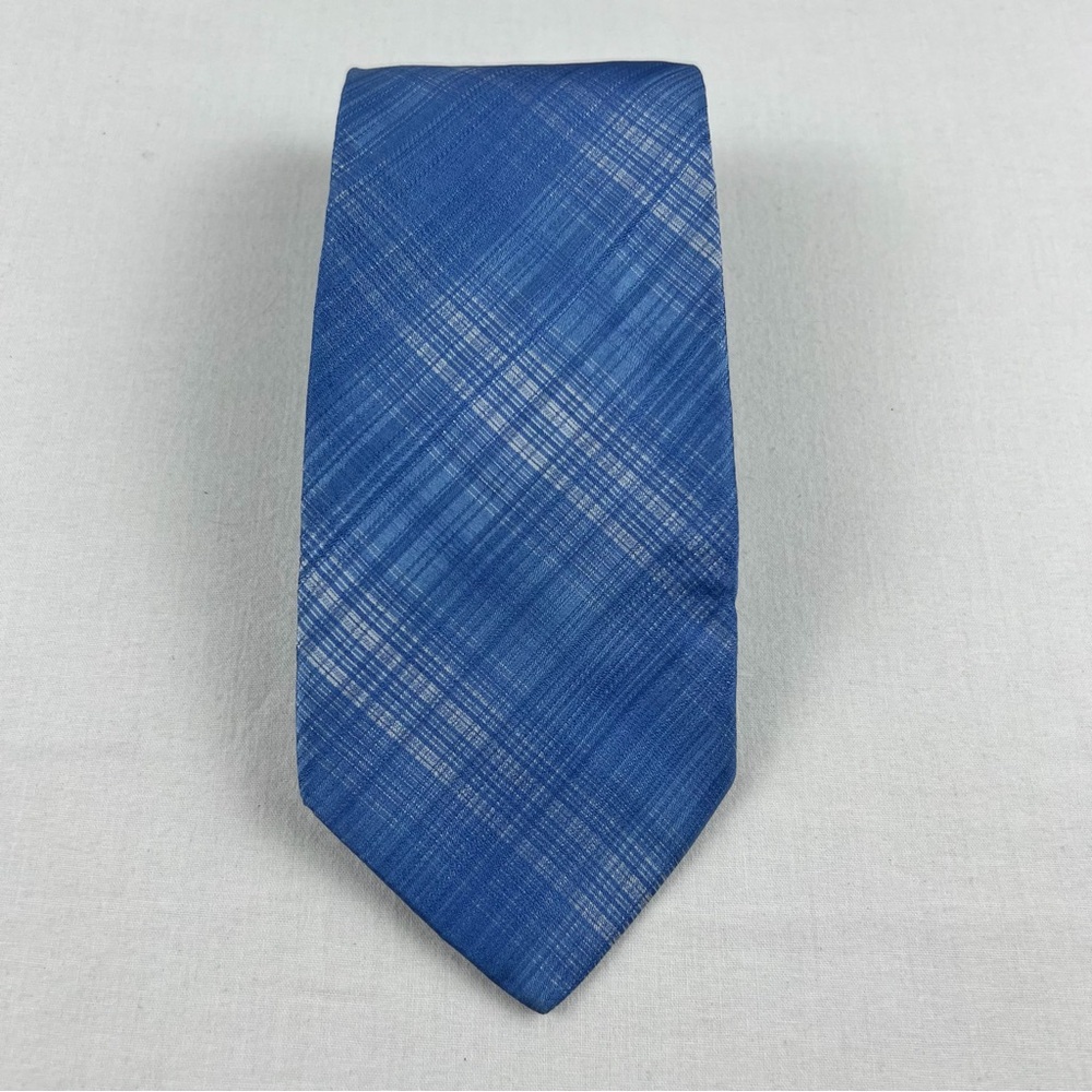 Calvin Klein Premium Silk Necktie‎ Blue Geometric